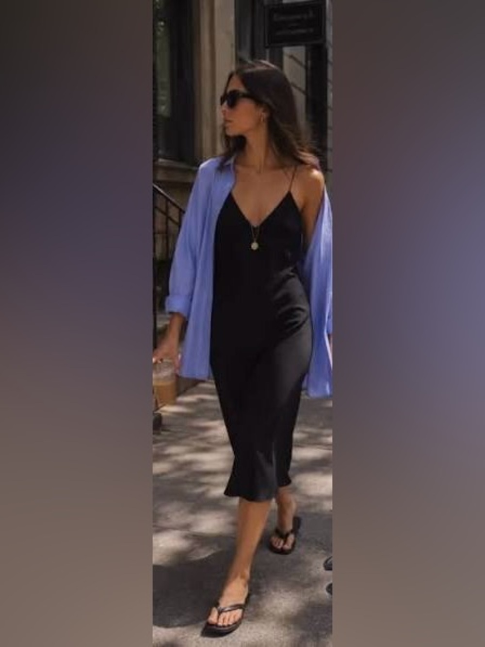 Farm Rio Simple Black Slip Dress